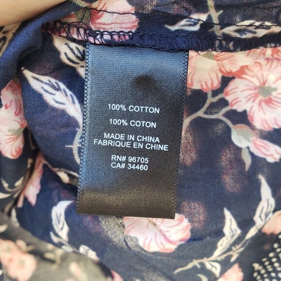 La Vie Rebecca Taylor 100% Cotton Adelle Floral Scarf Print Top - Picture 7 of 8